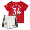 Maillot de Supporter Manchester United Van De Beek 34 Domicile 2022-23 Pour Enfant